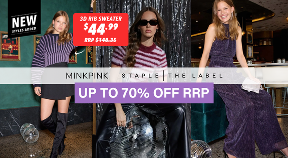 Shop the MinkPink + Staple The Label - Up to 70% Off RRP sale