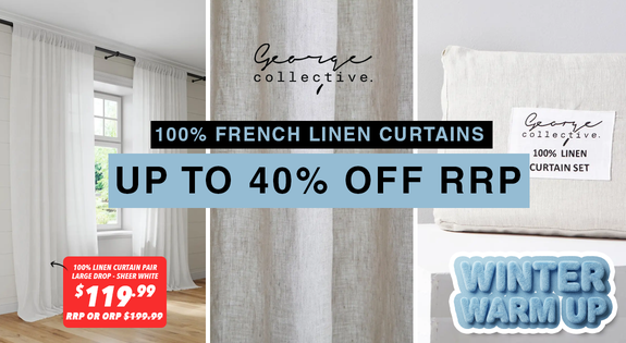Shop the WINTER WARM UP - 100% FRENCH LINEN CURTAINS UP TO 40% OFF RRP sale