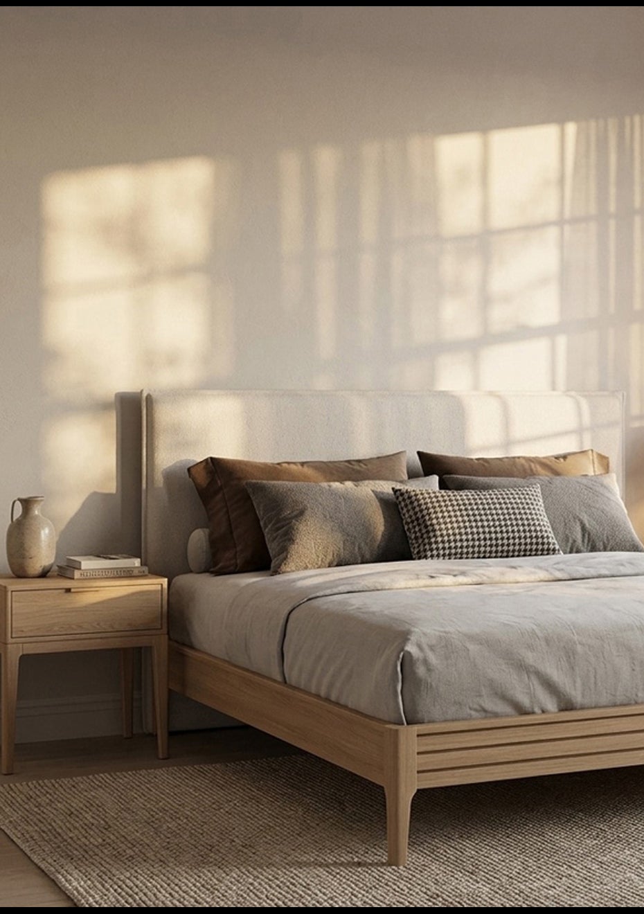 George Collective - MOD Linen Look Headboard - King - Natural - Onceit