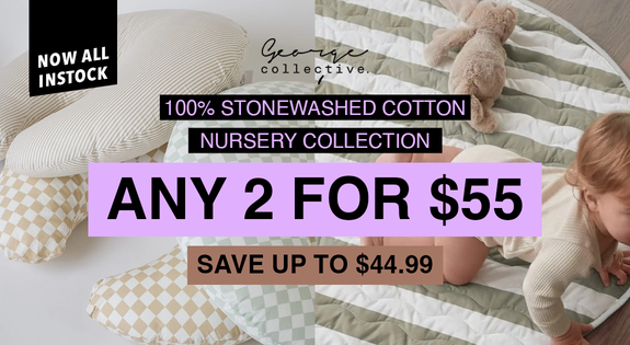 Shop the 100% Stonewashed Cotton Nursery Collection ANY 2 for $55 sale