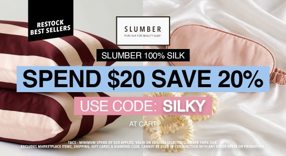 Shop the RESTOCK SLUMBER 100% SILK Spend $20 and save 20% Use code: SILKY sale