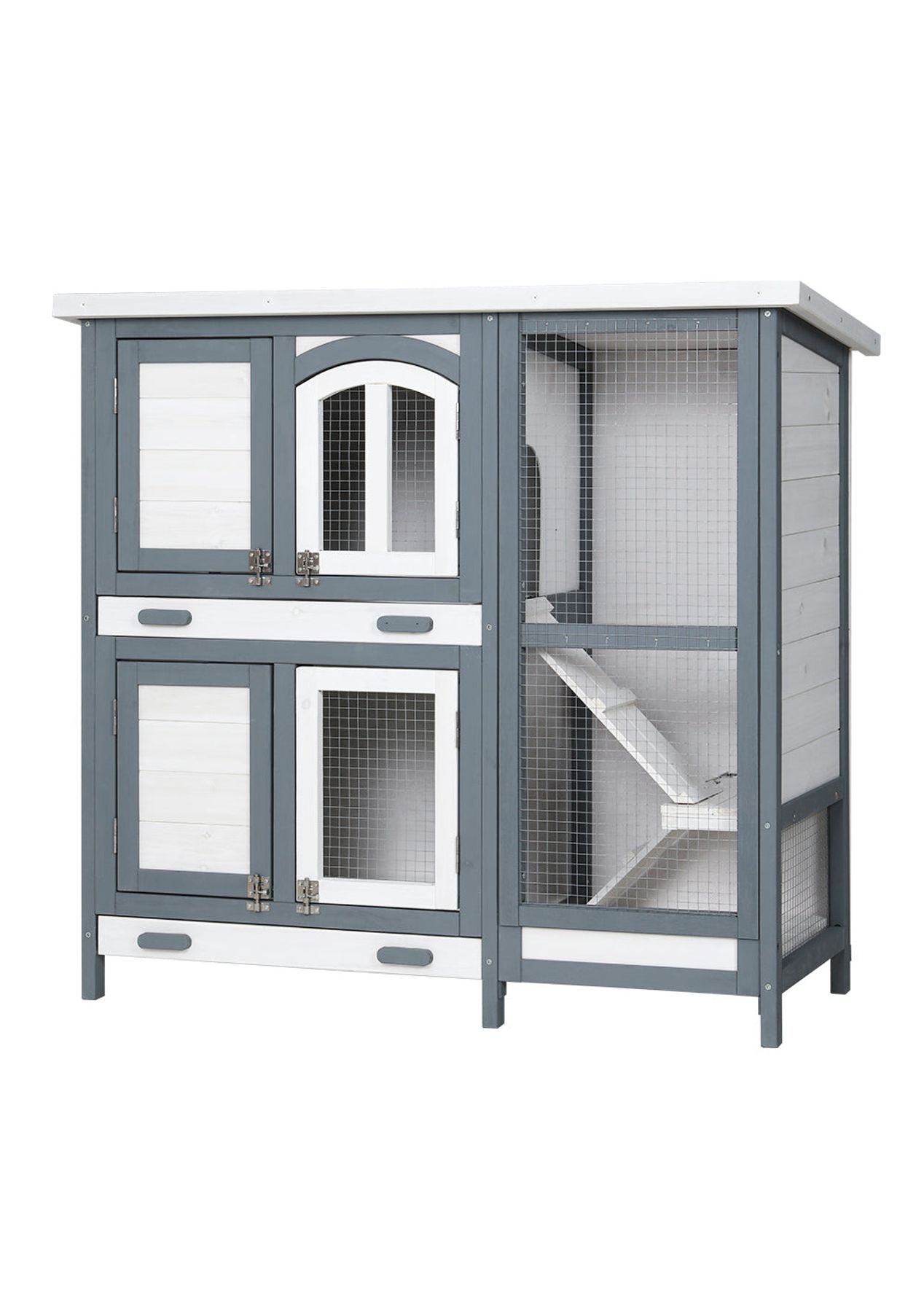 I.Pet Rabbit Hutch Chicken Coop 98Cm X 45Cm 92Cm Large Wooden House Run ...