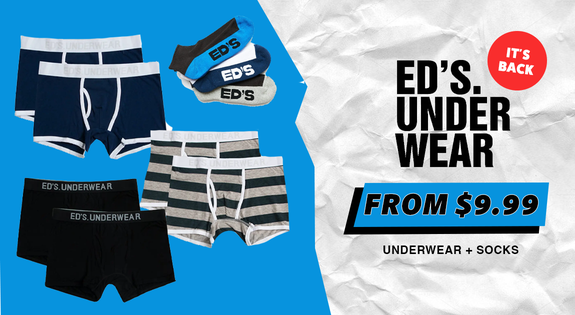 Shop the Ed's Underwear & Socks from $9.99 is Back !!! sale