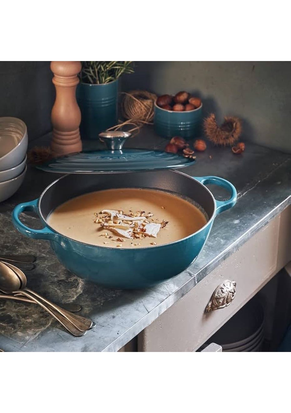 Signature Round Stew Pot 26cm - Deep Teal SS Knob - Onceit