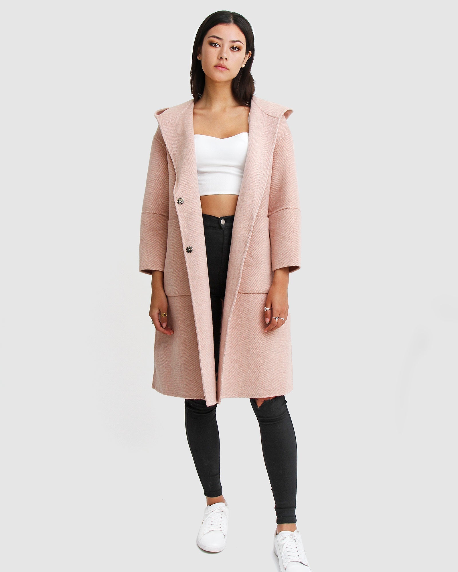 Walk This Way Wool Blend Oversized Coat - Onceit
