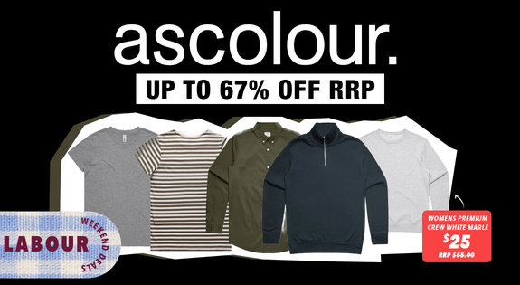 Shop the AS COLOUR - Up to 67% Off RRP! + $1 Shipping! sale
