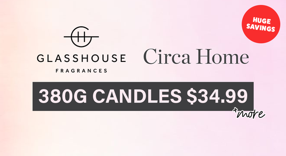 Shop the Glasshouse Huge Savings - 380G Candles $34.99 & More! sale