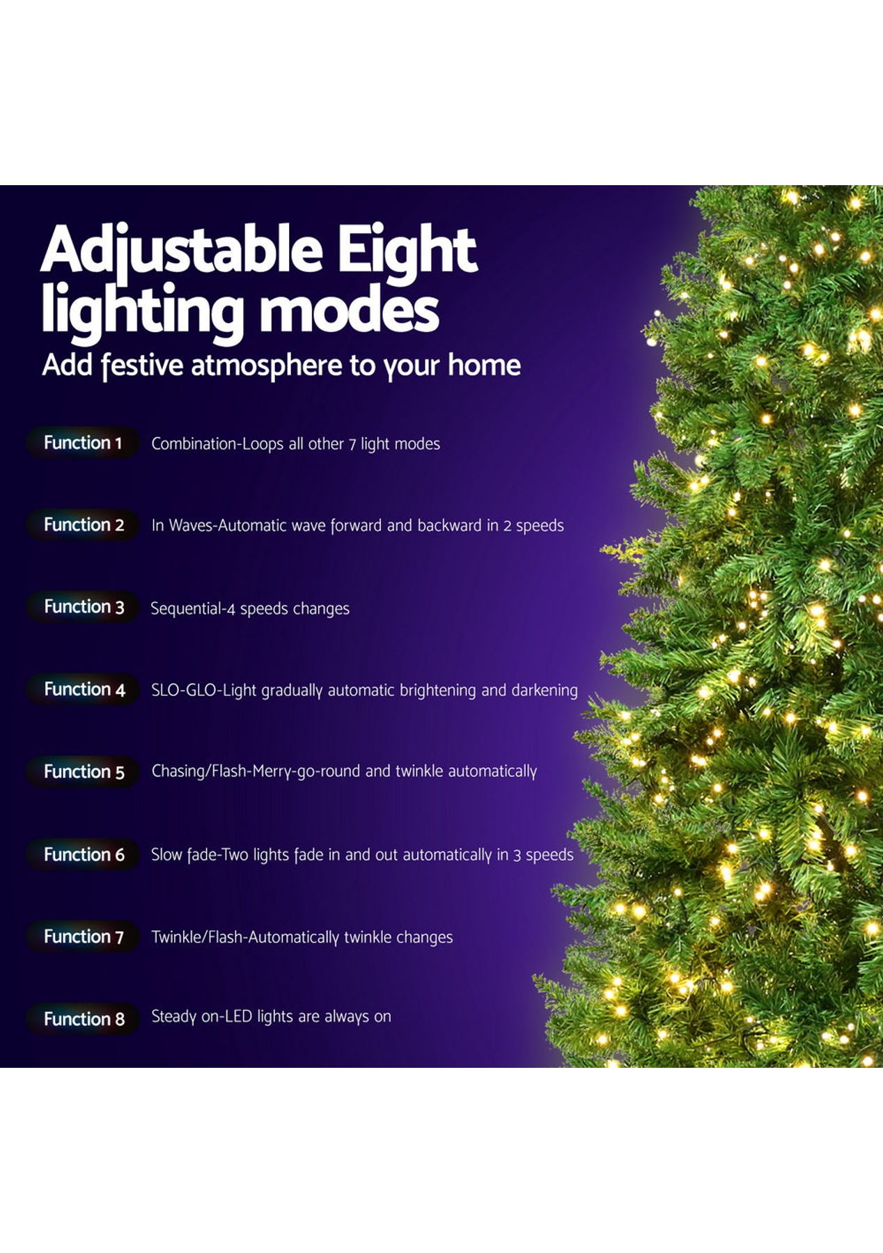 Jingle Jollys Christmas Tree 2.4M Xmas Decorations 1488 Leds Seasonal ...