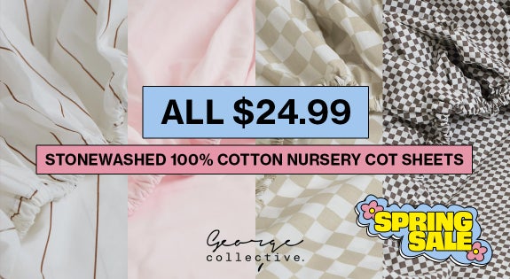 Shop the ALL $24.99 Stonewashed 100% Cotton Nursery cot sheets sale