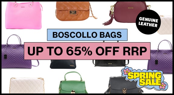Shop the Genuine Leather Boscollo Bags Up To 65% Off RRP sale