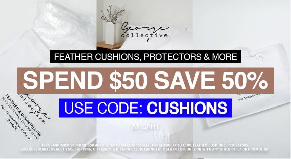 Shop the Feather cushions, protectors & More - spend $50 save 50%: Use Code: CUSHIONS sale