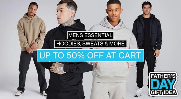 Shop the FATHERS DAY GIFTING - Mens essential hoodies, sweats and more - EXTRA Up to 50% off at Cart sale