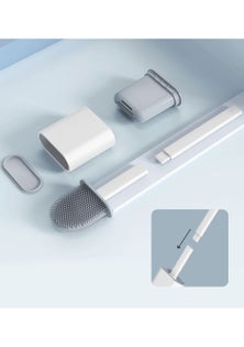 Flex Silicone Toilet Brush with Holder-Gray