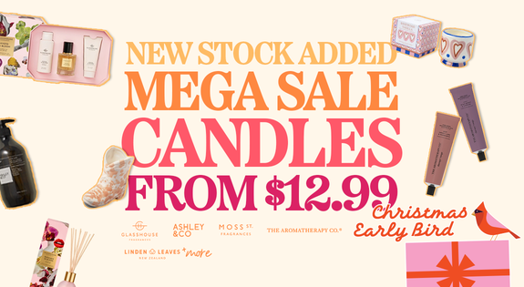 Shop the New Stock Added! Mega Candle Sale! From $12.99 sale