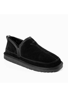 Ozwear Ugg - Mens Slippers Premium Sheepskin Alder Slipper Suede - Black
