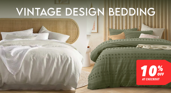Shop the Vintage Design Bedding - 10% Off At Checkout sale