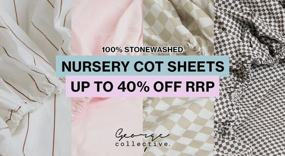 Shop the 100% Stonewashed Cotton NURSERY COT SHEETS - UP TO 40% OFF RRP! sale