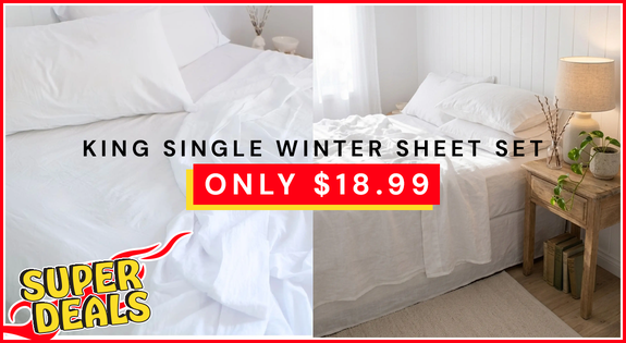 Shop the SUPER DEAL King Single Winter Sheet Set - only $18.99! sale
