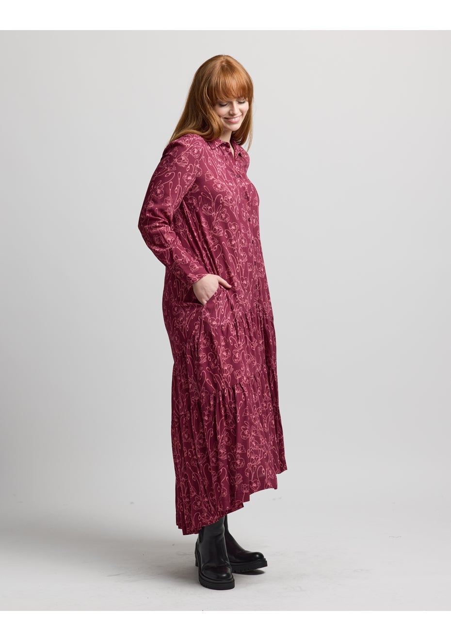 Stella + Gemma - Chelsea Dress Rhubarb Blooms - Onceit