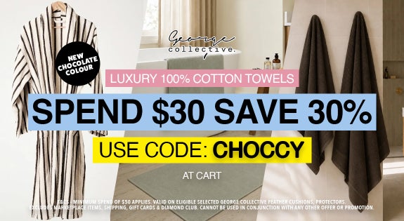 Shop the New Chocolate Colour! Luxury 100% Cotton Towels Spend $30 Save 30%!! USE CODE: CHOCCY sale