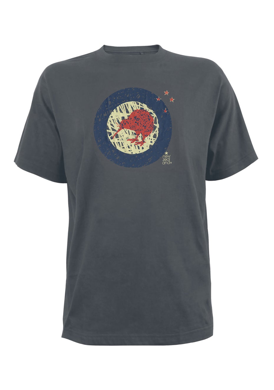 Kiwi Target Adults Tee Charcoal - Onceit