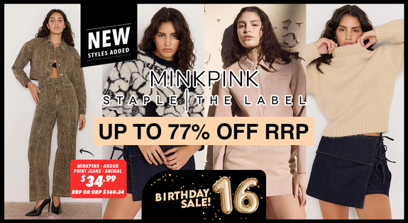 Shop the New Styles Added!! MinkPink & Staple The Label - Up to 77% Off RRP sale