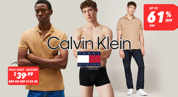 Shop the Mens Calvin Klein & Tommy Hilfiger - Up to 61% Off RRP sale