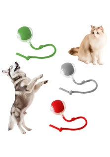 Toy Dog Cat Interactive Rechargeable Rolling Ball with Faux Tail - Red