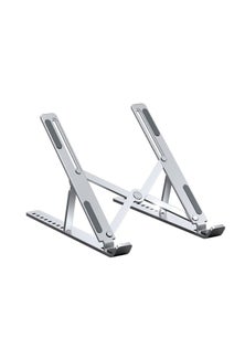 9 Levels Height Adjustable Alumiinum Alloy Portable Laptop Stand - Silver