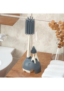 Feeding Bottle 3 in 1 Silicone Cleaning Brush Set-Blue