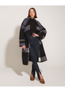 Fate - Stranger Oversized Coat - Navy Check