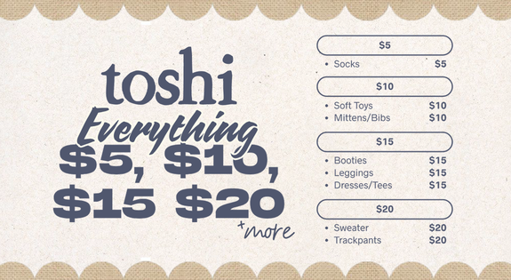Shop the Toshi Everything $5, $10, $20 and more! sale