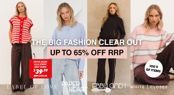 Shop the The Big Fashion Clear Out! Up to 65% Off RRP! sale