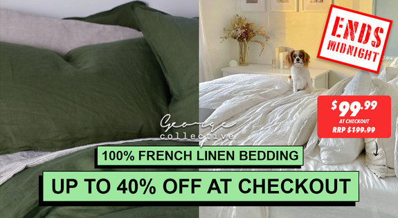 Shop the ENDS MIDNIGHT TONIGHT - 100% French Linen Bedding - Up to 40% OFF AT CHECKOUT! sale