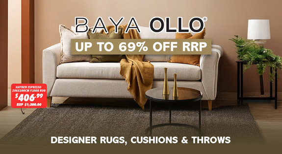 Shop the Baya & Ollo Designer Rugs, Cushions and Throws - Up to 69% Off RRP! sale