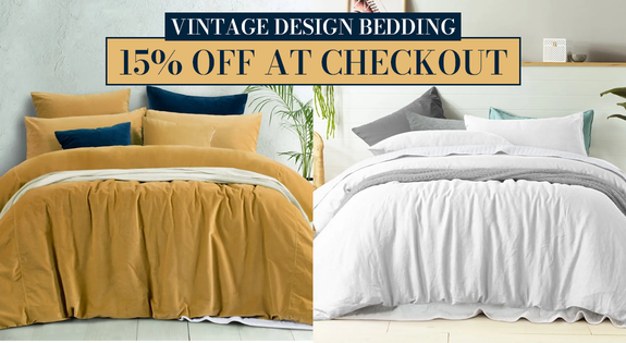 Shop the Vintage Design Bedding - 15% Off At Checkout sale