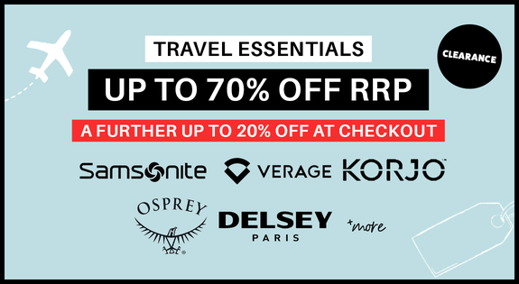 Shop the Travel Essentials Clearance - Up to 70% off RRP! sale