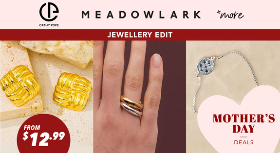 Shop the Mothers Day Jewellery Edit - Cathy Pope, Meadowlark & More From $12.99 sale