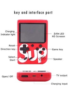 400 In 1 Retro Classic Mini Handheld Game Console TV Output-Black