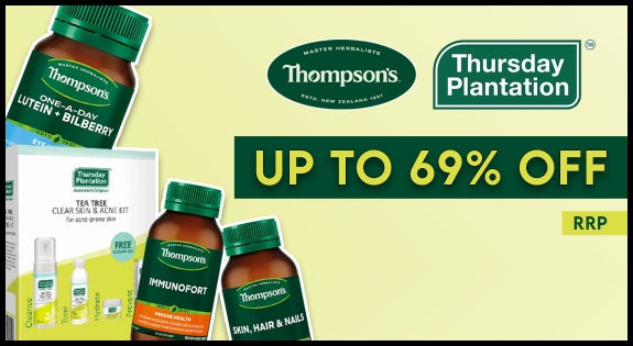 Shop the Thursday Plantation & Thompson's Health  Up to 69% Off RRP sale