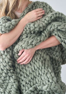 George Collective - Chunky Knit Throw - Thyme