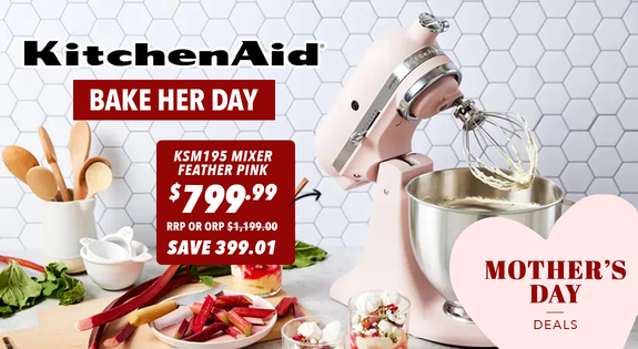 Shop the Bake Her Day: KitchenAid Feather Pink Mixer $799.99 sale