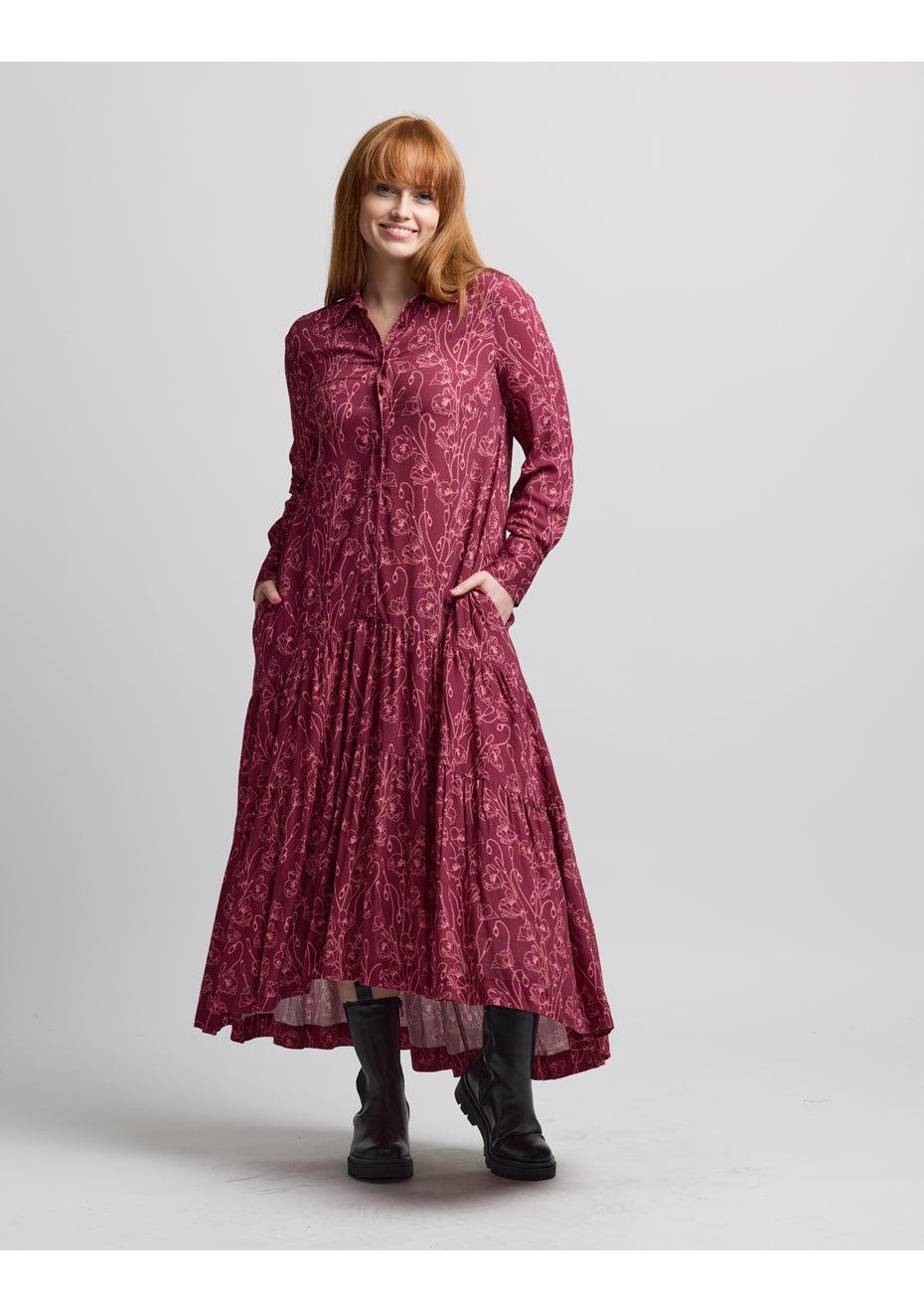 Stella + Gemma - Chelsea Dress Rhubarb Blooms - Onceit