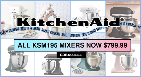 Shop the KitchenAid - Bake the Rainbow! All KSM195 Mixers now $799.99! sale