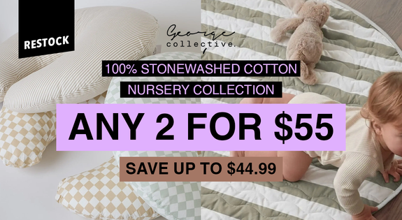Shop the 100% Stonewashed Cotton Nursery Collection ANY 2 for $55 sale