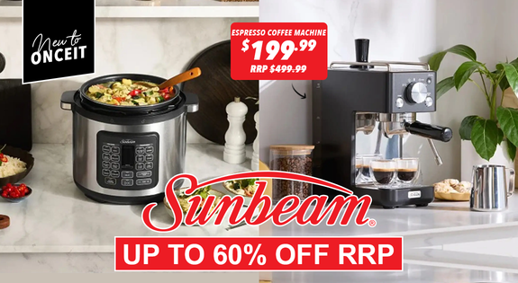 Shop the New to OnceIt! Sunbeam Appliances - Up to 60% off RRP! sale