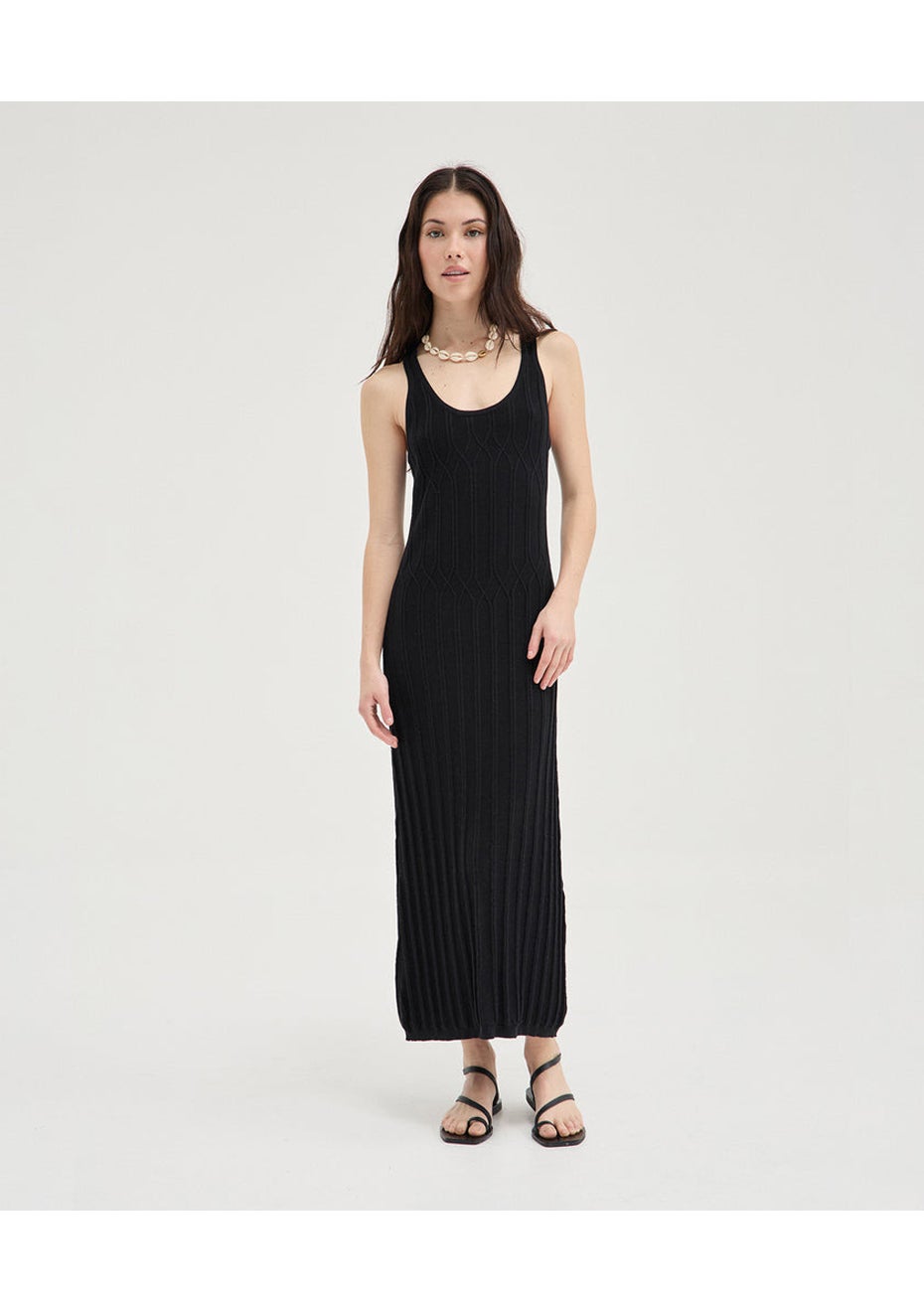 Holiday Shop - Contrast Knit Dress - Black - Onceit