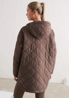 Aim'n - Womens Oversized Quilted Anorak - Macchiato