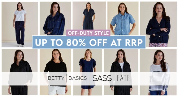 Shop the Off-Duty Style From Betty Basics, Sass and Fate! Up to 80% off RRP sale