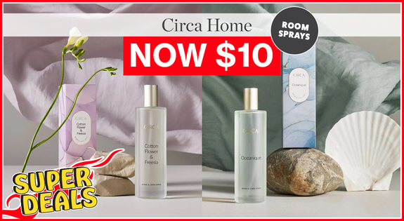 Shop the SuperDeal! Circa Home Room Sprays Now $10.00 sale